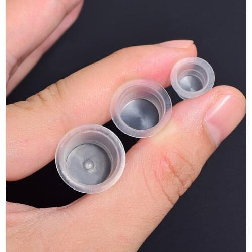 100Pcs Plastic Microblading Tattoo Ink Cup Cap Makeup Pigment Clear Holder Container S/M/L Size for Needle Tip Grip Tattoo Tools