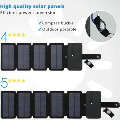 LERRONX Portable Solar Panels Charger 10W 5V 2.1A Sunpower foldable Solar Panel charge battery for mobile phone outdoor camping