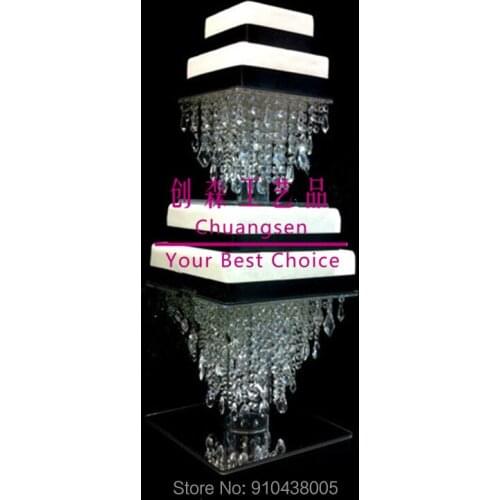 Holiday deco bead cakeholder,wedding decoration table centerpieces square cake stand,acrylic flower stand christmas cakerack