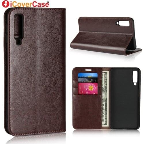 Luxury Leather Wallet For Samsung Galaxy A7 2018 Case Soft Silicon Cover For Samsung A7 (2018 ) Flip Case Phone Accessory Coque