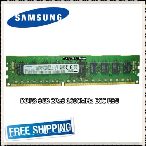 Samsung DDR3 8GB server memory 1600MHz 2Rx8 ECC REG DDR3 PC3L-12800R Register DIMM RAM 10600 4G