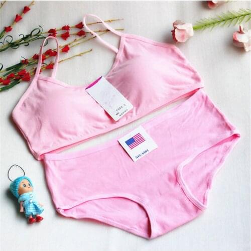 Sport Teenage Underwear Bra Set Cartoon Lingerie Kids Cotton Young Girls Training Bras Wireless Teenage Underwear Bra for Kids