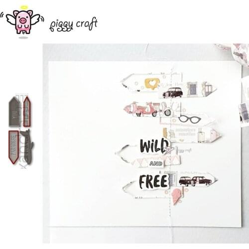Piggy Craft metal cutting dies cut die mold Airplane label frame Scrapbook paper craft knife mould blade punch stencils dies