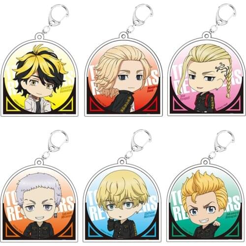 Tokyo Revengers Acrylic Keychain Cartoon Figure Chifuyu Mikey Draken Doble Side Pendant Keyring Jewelry