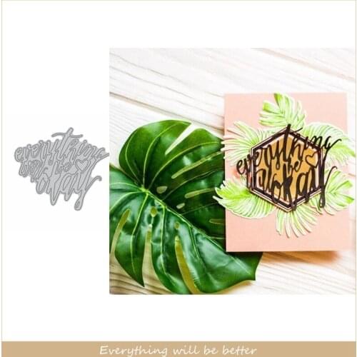 Everything Will Be Okay Letter Sentence Words Alphabet Metal Cutting Dies New Template Make DIY Cards Scrapbook Craft 2020 Die