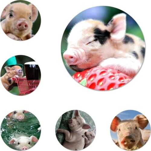 Funny Cartoon Pig Icons Pins Badge Decoration Brooches Metal Badges For Backpack Decoration 58mm