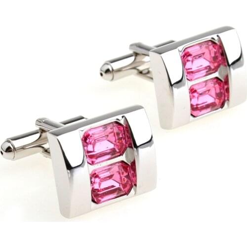 Cufflinks retail Bright black purple crystal square cufflinks 156481 free shipping free gift box