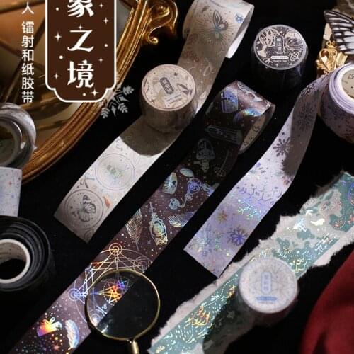 Starry Universe Snow Gold Foil Washi tape Japanese Masking Tape For Scrapbook Stickers junk Journal Planner Arts Crafts