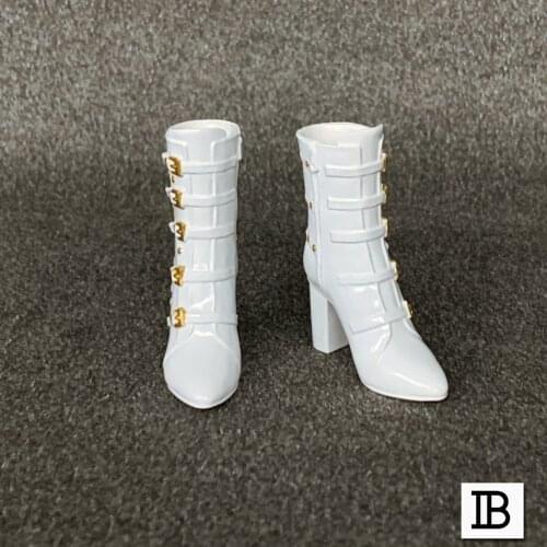ZY1023 1/6 Scale Fashion Women High-Tops Boots Shoes White Black Shoes for 12"Action Figure Toy Body Doll Accessories