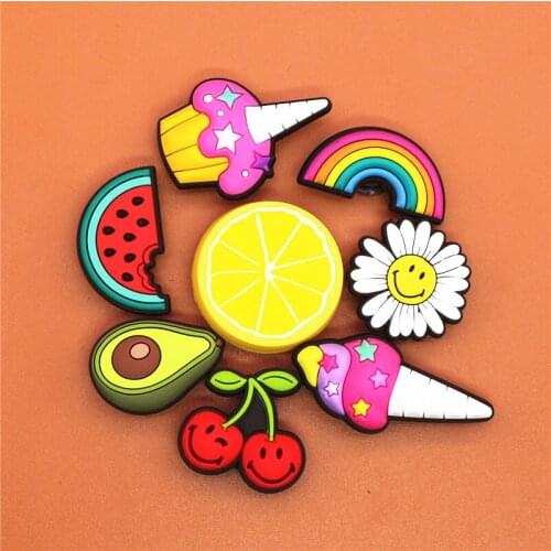 1 pcs Cartoon original Shoe Charms Cute Simulated Food Buckle Decorations Garden Shoe Accessories Fit Croc JIBZ Kids Gift