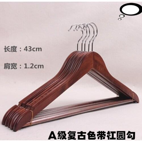 10pcs/lot 43cm Wood hangers Wooden clothes hanger Non-slip Wooden trousers rack