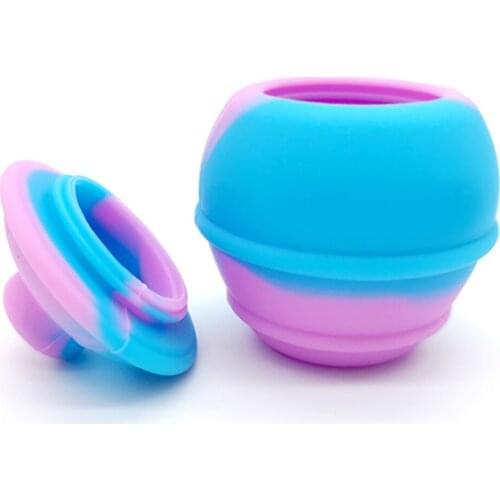 2Pcs Silicone Jar 28ml Oil Wax Dab Kitchen Container Hookah Tobacco Storage Box Case Shisha Chicha Smoke Cigarette Accessories