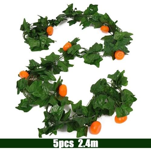 5Pcs Ivy Vine Leaf Rattan Artificial Ivy Leaf Fruit Plants Vine Hanging Fake Flowers Home Decor High Quality