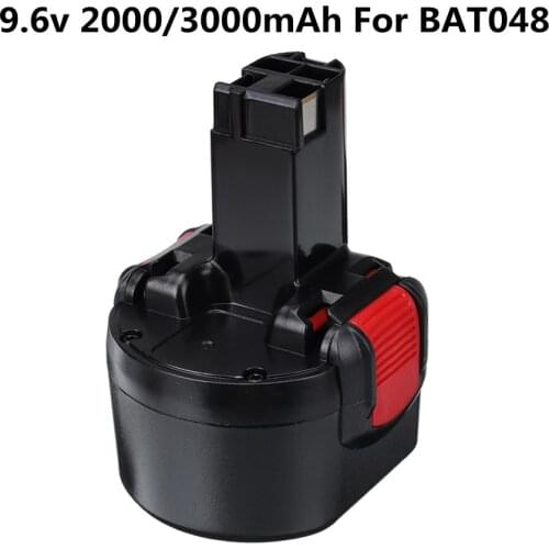 BAT048 9.6V 2000mAh 3000mah Ni-CD Rechargeable Battery for Bosch PSR 960 BH984 BAT048 BAT119 9.6v Power Tools Battery