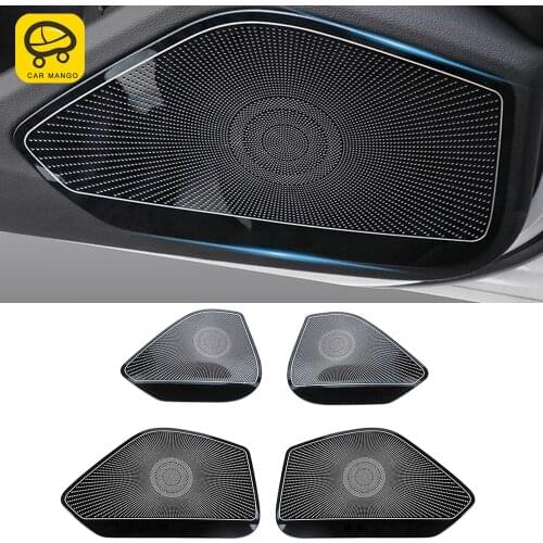 CarManGo Stainless Auto Car Door Audio Loudspeaker Sound Speaker Cover Trim Sticker Accessorie For Audi A4 A5 S4 S5 B9 2017-2020