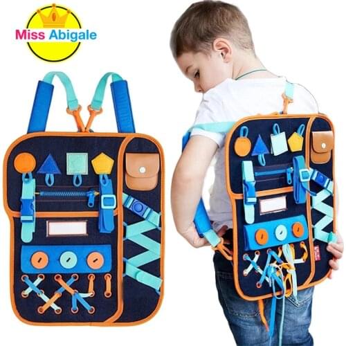 Kids Montessori Toys Baby Busy Board Buckle Training Essential Educational Sensory Board for Toddlers Ntelligence Development