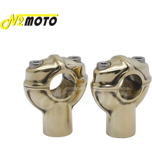 Solid Brass 1 inch 25.4mm Handlebar Riser Retro Rough Craft Handle Bar Mount for Harley Sportster Bobber Chopper Cafe Racer
