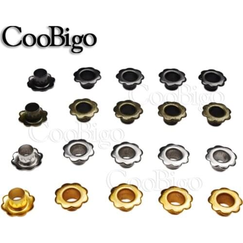 4.5mm Metal Eyelet Floral Eyelets for Scrapbooking Curtains Clothes Belt Shoes Leathercraft Sewing DIY Craft Accessories 100pcs