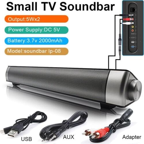 Smart Era LP08 Powerful Bluetooth TV Sound Soundbar Speaker HIFI Mini Altavoz USB Soundbar Speaker for Computer PC Tablet TV