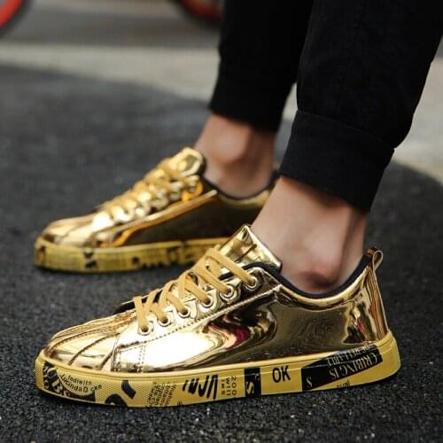 Big Size Men Shoes Brand Summer Flats Men Casual Shoes Lace Up Mens Trainers Golden Fashion Lovers Zapatillas Deportivas Hombre