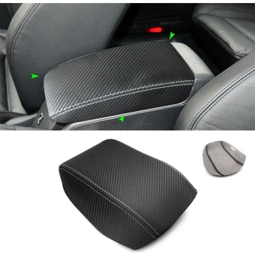Soft Carbon Texture Leather Armrest Cover For VW Golf 6 MK6 2010 2011 2012 2013 Car Center Armrest Box Skin Cover Sticker Trim