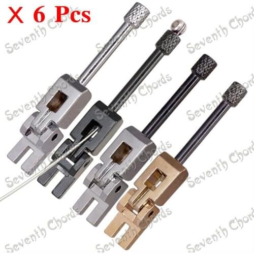 A Set 6 Pcs 3Color Electric Guitar Tremolo Bridge Locked String Saddles / String through Saddle,Not need Insert Block