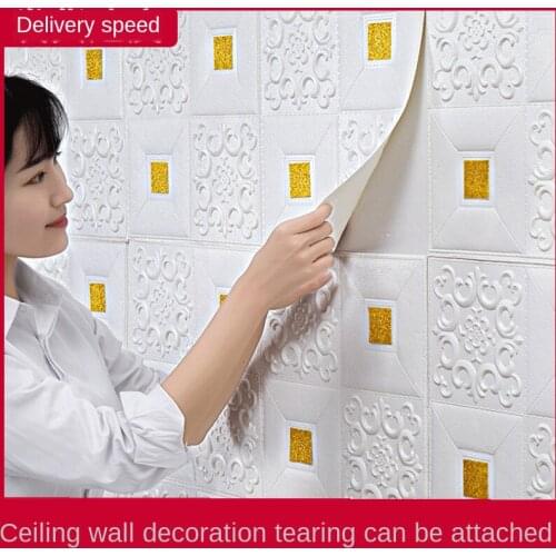 3D Sequins Wall Stickers Self-adhesive Ceiling Decorative Panels Roof Foam Wallpaper Living Room Home Decor Bedroom TV Backgroun