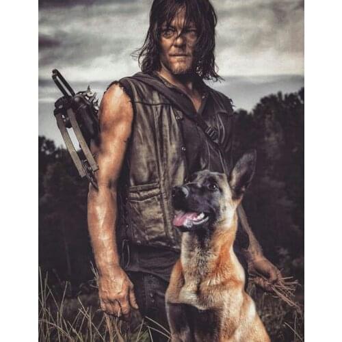 New ! Walking Dead Diamond painting dog crystal embroidery beads 5d full square round cross stitch kit handwork mosaic G343