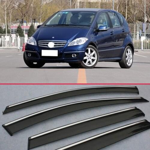 Plastic Exterior Visor Vent Shades Window Sun Rain Guard Deflector For Benz A-Class A180 A200 2008 2009 2010 2011 2012