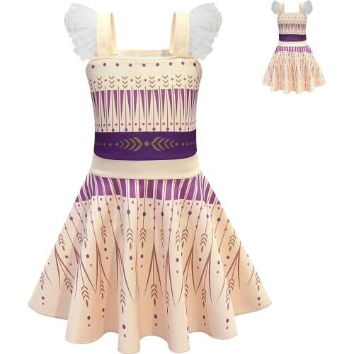 Frozen 2 Girls Rapunzel Anna Elsa Princess Dress Up Children Birthday Dresses Summer Short sleeve dress For Kids Baby Kid Clothe