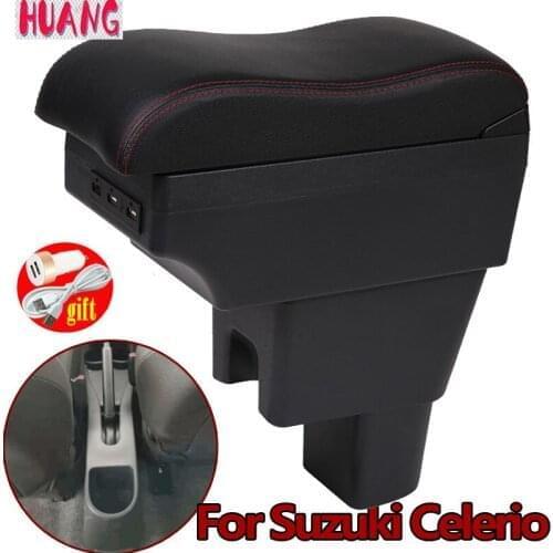 For Suzuki Celerio Armrest Box For Suzuki Celerio Center Console Modification Accessories Cup Holder Large Space USB Interface