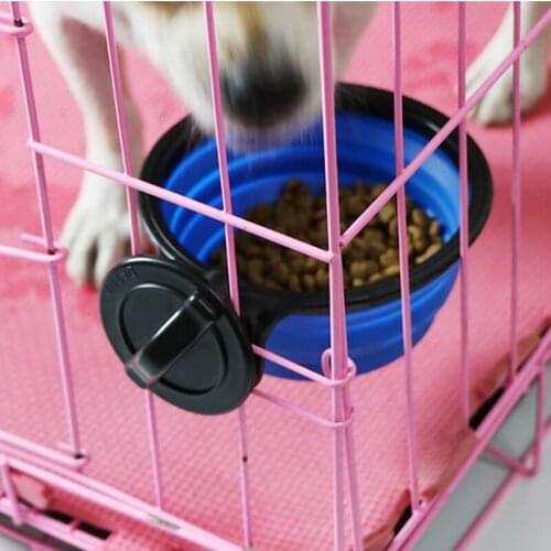 Hanging Cage Folding Pet Bowl Drinking Water and Eating Food Dual-purpose Food Bowl Hanging Fixed non-slip Hanging Cage Bowl