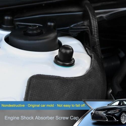 QHCP Black Car Engine Compartment Shock Absorber Screw Cap Rust Proof Cover Bolts Nut Cap For Lexus ES200 260 300H 2018-2020