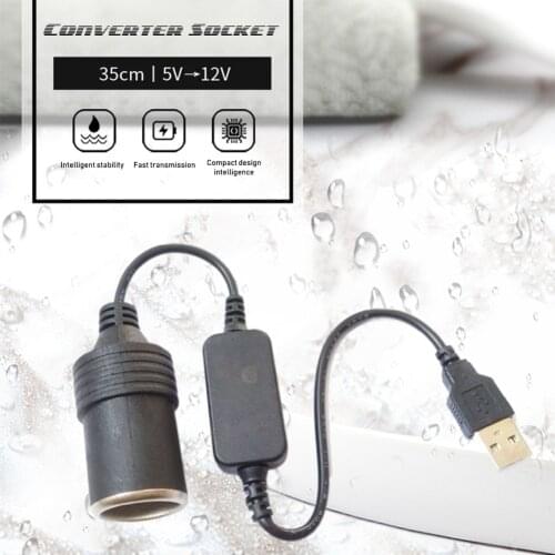 Car Cigarette Lighter Socket USB 5V To 12V Converter Adapter Wired Controller Plug Connector Adapter Auto Interior Accessories