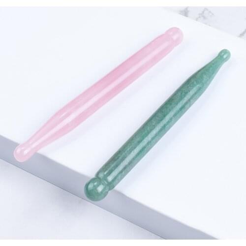 Natural Rose Quartz Aventurine Jade Crystal Manual Massage Pen Stick Acupuncture Treatment Tools for Body Hands Meridian Therapy