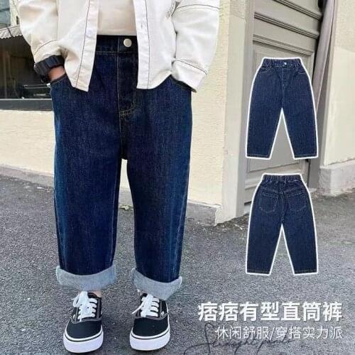Girls Straight Pants Spring Autumn Children Cotton Denim Casual Pants Toddler Kids Baby Jeans Trousers Toddler Cowboy Pant 2-8 Y