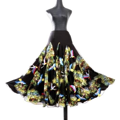 Flamenco Dance Costume Skirt Long Ballroom Dancing Modern Standard Waltz Dancer Dress Spain LXQ913