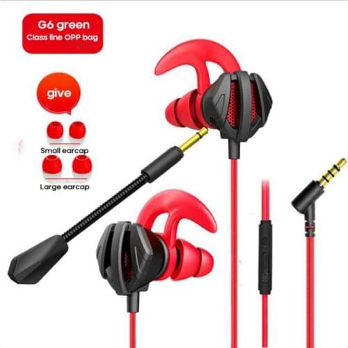 G9 Universal Portable Dynamic Noise Reduction In-Ear Wired Call Earphones Gaming Computer Earpiece With Stereo Sound Mic G6