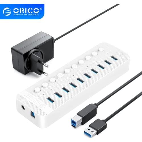 ORICO 7/10/13/16 ABS Industrial USB HUB USB 3.0 Splitter High Speed Adapter With 12V Power Adapter for PC Computer Accessories