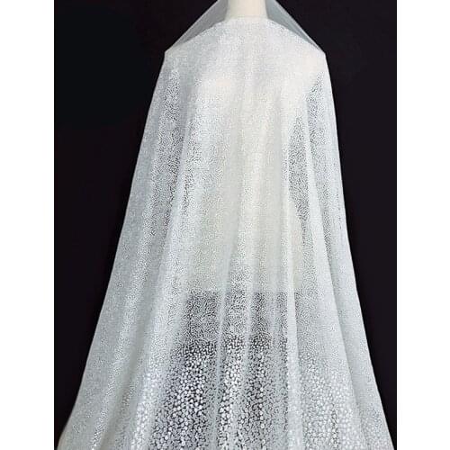 1yard off white New style heavy handmade embroidery French African Tulle transparent net Lace Fabric For Wedding