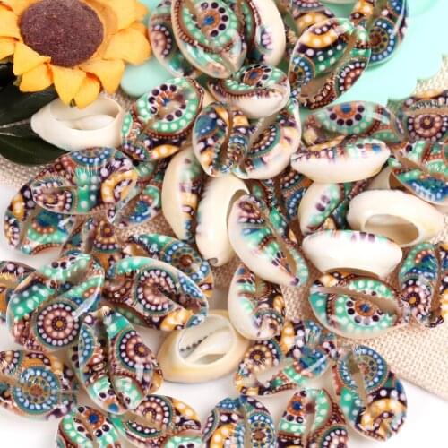 10 Pcs Natural Green Flower Beach Shell Beads For Jewelry Making 10-20mm Oval Shape Beads Diy Charm Necklace Bracelet Accessory