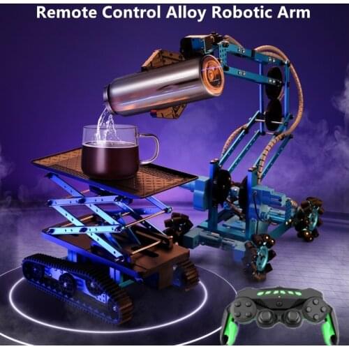 Remote Control Alloy Car Mecha Manipulator Launch Water Bomb Track All-round 2.4G Walking Multi-function Robotic Arm RC Car Toys
