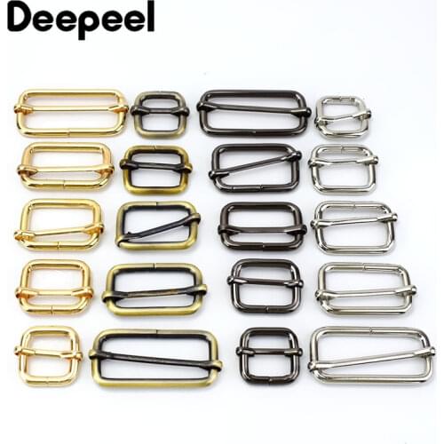 5pcs Metal Pin Buckles for Strap Slides Tri-glides Roller Buckle Handbag Slider Adjuster Belt Buckles DIY Garment Accessories