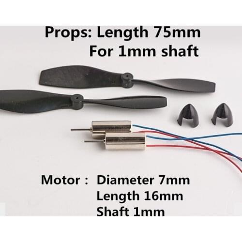 75mm 7.5cm 1mm 75*1mm Props Propeller Blades Rotors 716 coreless Motor Set R/C Toys Drone Quadcopter Rc Spare Parts Accessories
