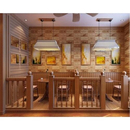 Beibehang Nostalgic retro fashion rural 3d wallpaper cafe wallpaper PVC hotel living room television background papel de parede