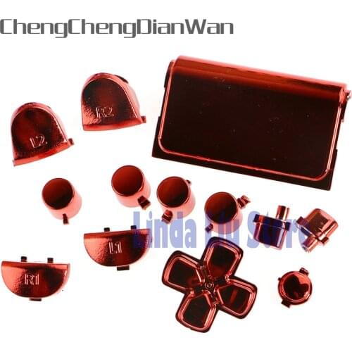 ChengChengDianWan 2sets/lot Colorful Chrome Buttons Full Buttons Set For Playstation 4 PS4 Controller