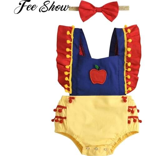 Cute Summer Baby Girls Ruffles Fruit Printed Tassels Romper Backless Jumpsuit Headband Outfits Clothes Sunsuit Baby Clothing