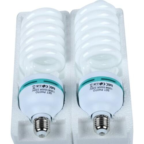 2 x 135W Photography Fluorescent CFL Daylight Balanced Bulb with 5500K Color Temperature for Photography & Video Studio Lighting