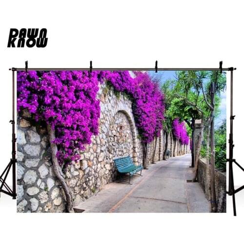 DAWNKNOW Flower Vine Photography Background Street View Photographic Backdrops Wedding Photo Studio Children Photocall lv2396