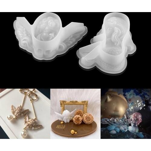 Mermaid Resin Silicone Mold Angel UV Epoxy Mould Key Chain Pendants Casting Molds for DIY Crafts Handmade Pendant Jewelry Tool